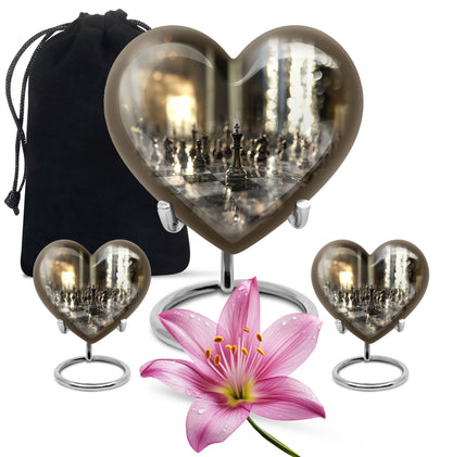 heart-shaped chess urn for ashes
