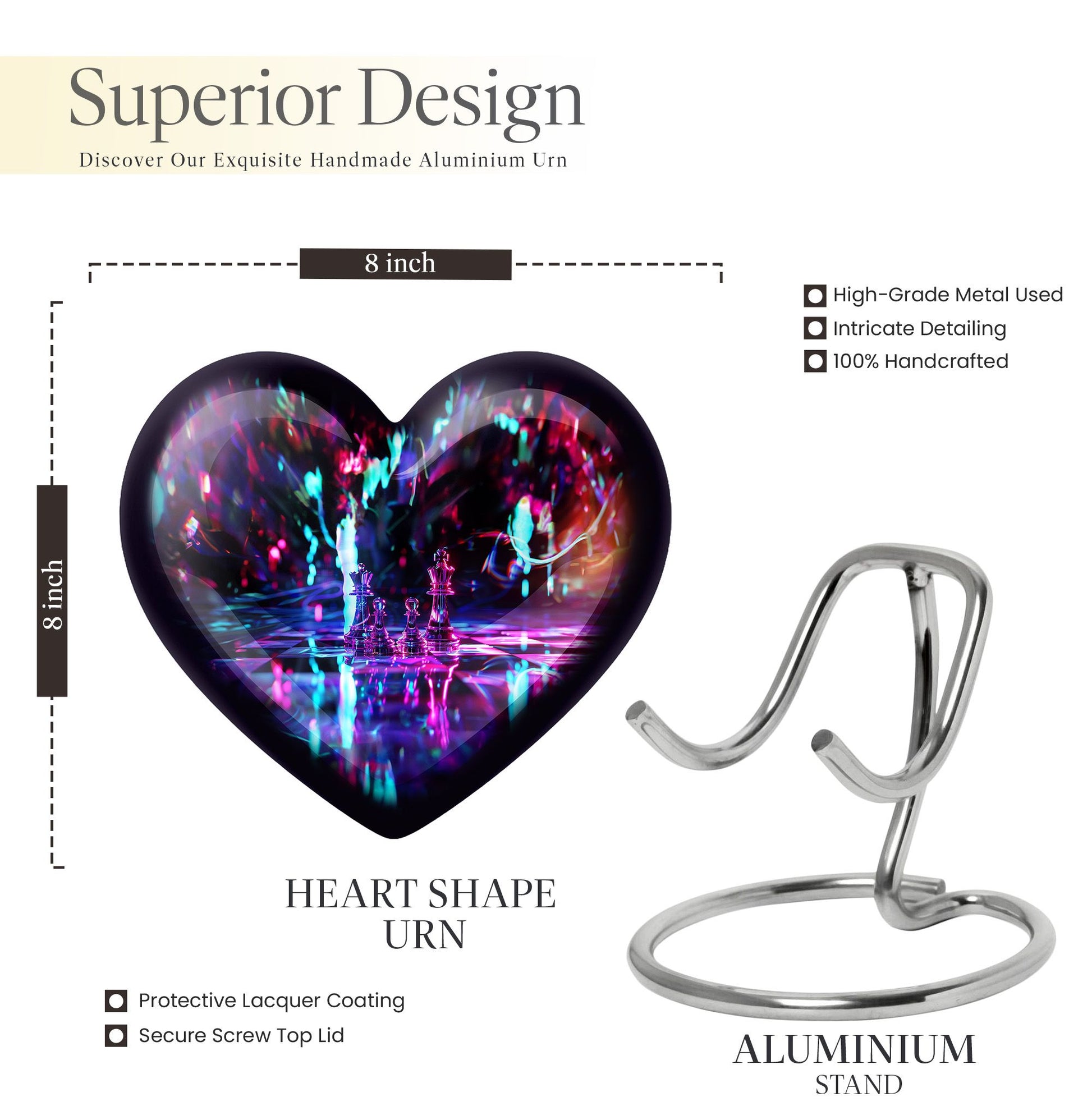 Chess Heart Memorial urn