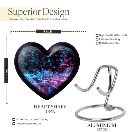 Chess Urn in heart design for adult male cremation ashes