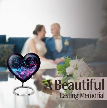Chess Urn in heart design for adult male cremation ashes