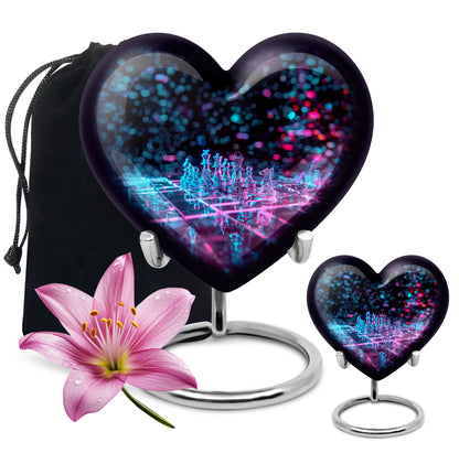 Chess Urn in heart design for adult male cremation ashes