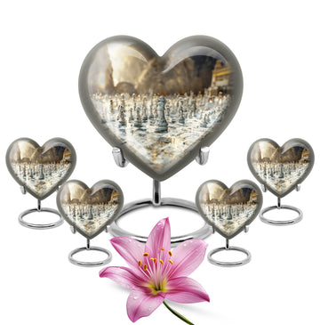 10 inch large Urn with 4 Keepsake 3 Inch Urns
