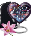 10-inch heart-shaped aluminium chess urn, 200 cubic inches capacity, ideal for memorial ashes