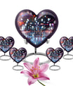 10-inch heart-shaped aluminium chess urn, 200 cubic inches capacity, ideal for memorial ashes