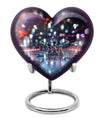 10-inch heart-shaped aluminium chess urn, 200 cubic inches capacity, ideal for memorial ashes