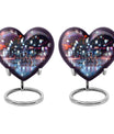 10-inch heart-shaped aluminium chess urn, 200 cubic inches capacity, ideal for memorial ashes