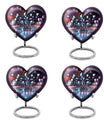 10-inch heart-shaped aluminium chess urn, 200 cubic inches capacity, ideal for memorial ashes
