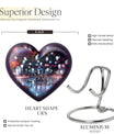 10-inch heart-shaped aluminium chess urn, 200 cubic inches capacity, ideal for memorial ashes