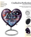 10-inch heart-shaped aluminium chess urn, 200 cubic inches capacity, ideal for memorial ashes