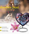10-inch heart-shaped aluminium chess urn, 200 cubic inches capacity, ideal for memorial ashes