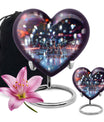 10-inch heart-shaped aluminium chess urn, 200 cubic inches capacity, ideal for memorial ashes