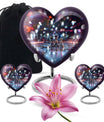 10-inch heart-shaped aluminium chess urn, 200 cubic inches capacity, ideal for memorial ashes