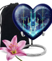 10-inch Zodiac Heart Cremation Urn, large and abstract design made of aluminium, personalizable