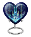10-inch Zodiac Heart Cremation Urn, large and abstract design made of aluminium, personalizable