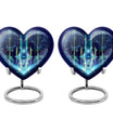 10-inch Zodiac Heart Cremation Urn, large and abstract design made of aluminium, personalizable