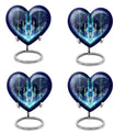 10-inch Zodiac Heart Cremation Urn, large and abstract design made of aluminium, personalizable