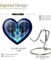 10-inch Zodiac Heart Cremation Urn, large and abstract design made of aluminium, personalizable
