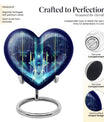 10-inch Zodiac Heart Cremation Urn, large and abstract design made of aluminium, personalizable