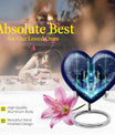 10-inch Zodiac Heart Cremation Urn, large and abstract design made of aluminium, personalizable