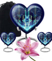 10-inch Zodiac Heart Cremation Urn, large and abstract design made of aluminium, personalizable