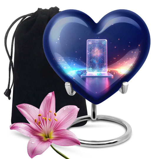 heart designed zodiac urn