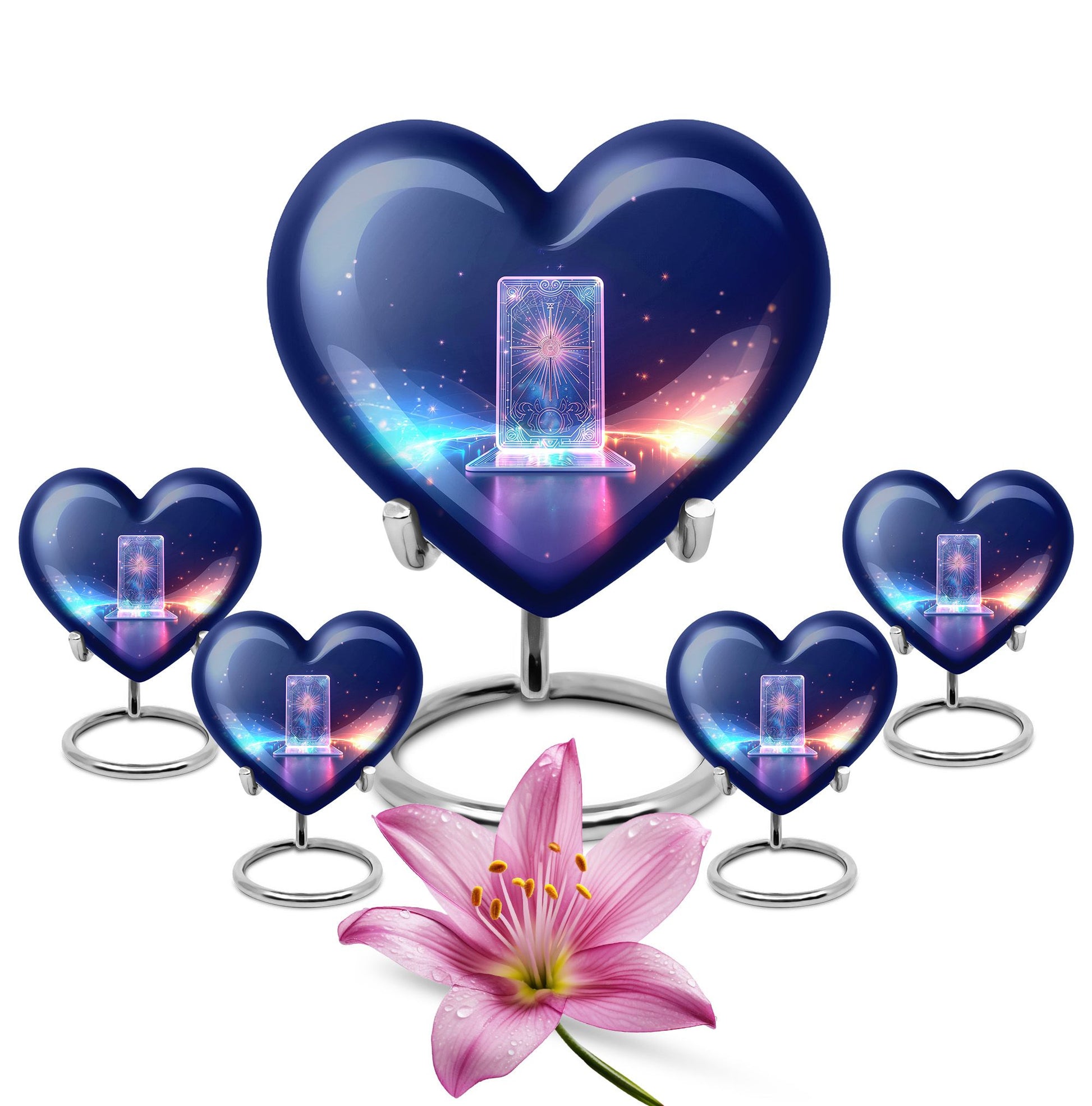 heart designed zodiac urn