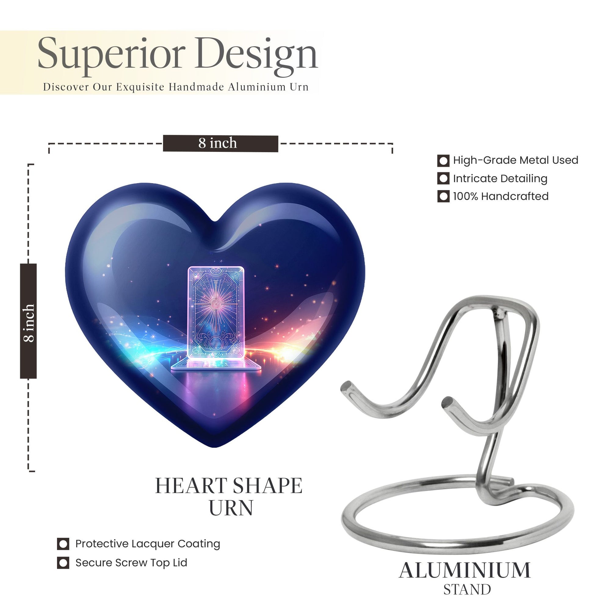 heart designed zodiac urn