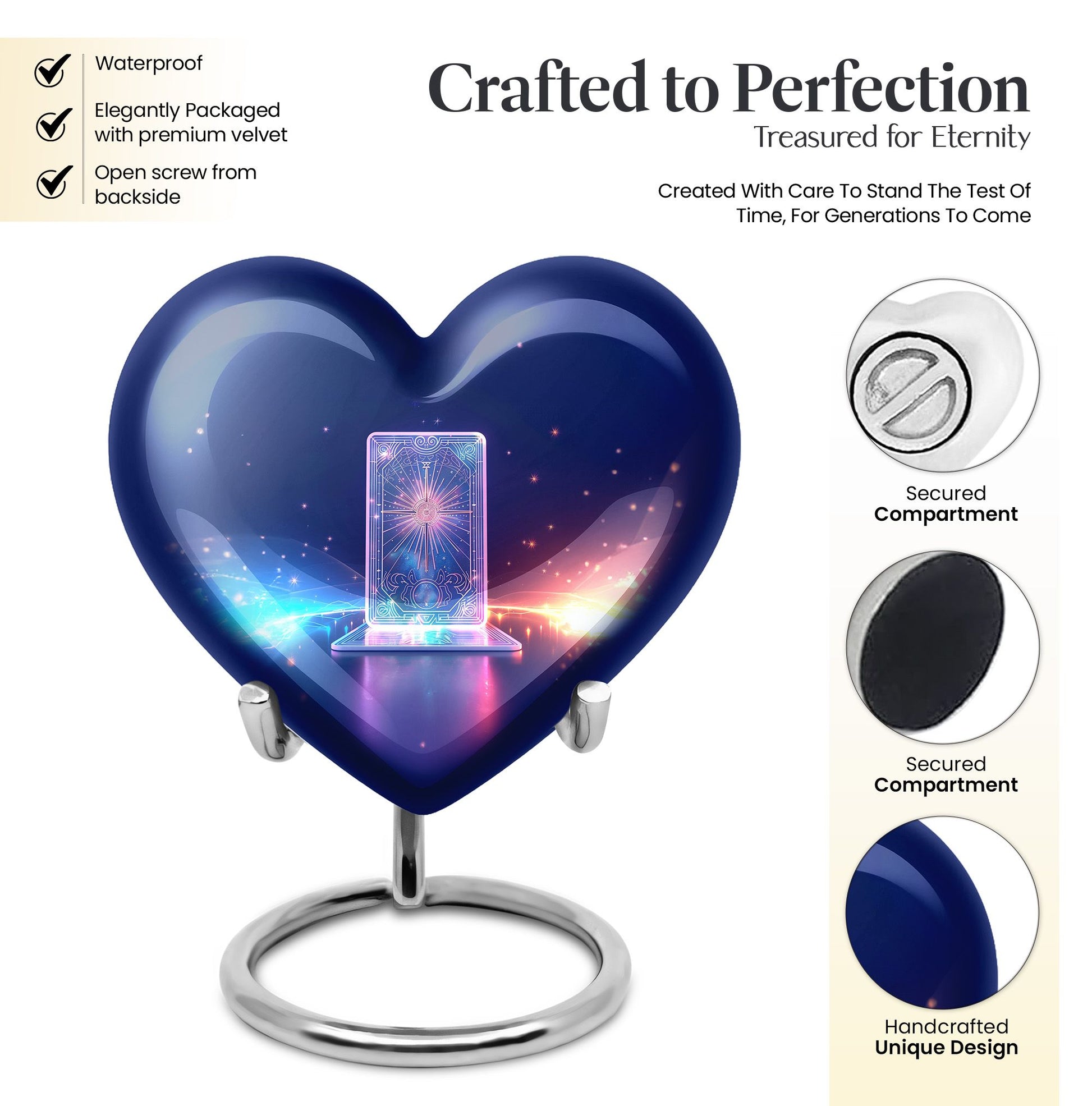 heart designed zodiac urn