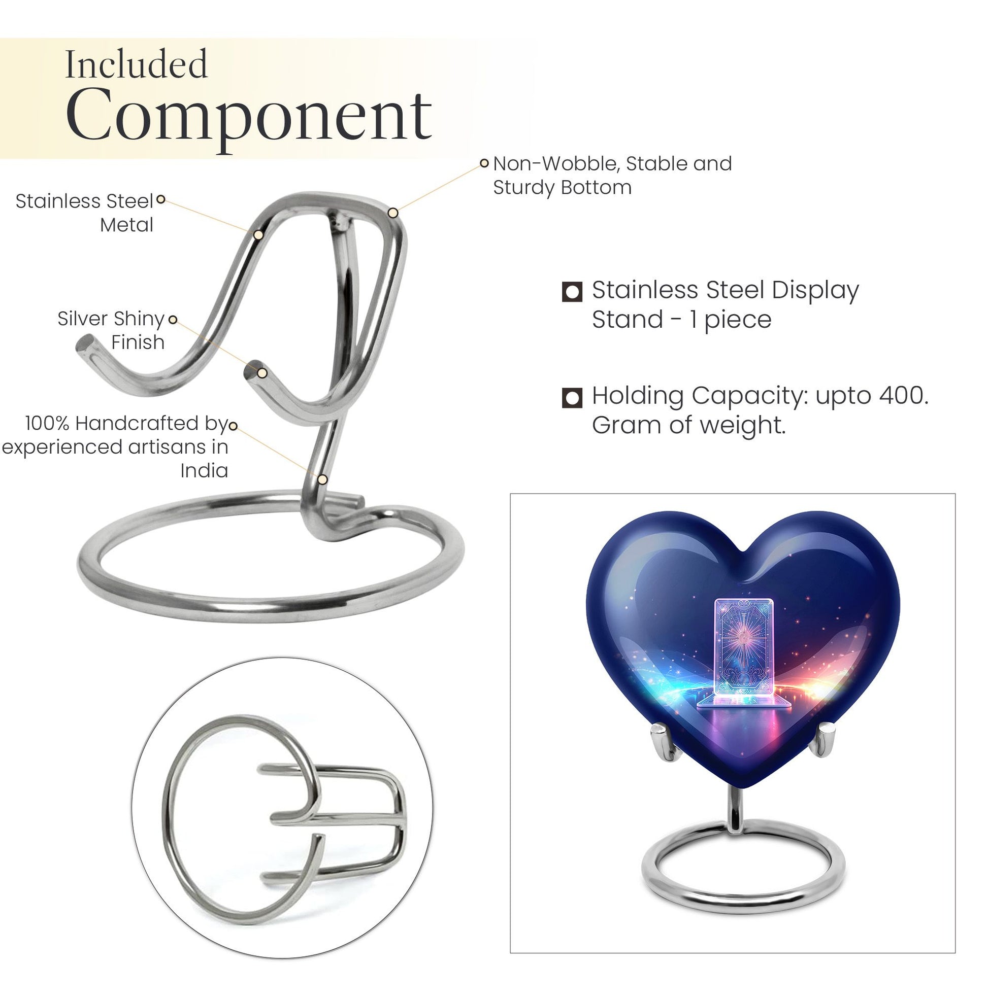 heart designed zodiac urn