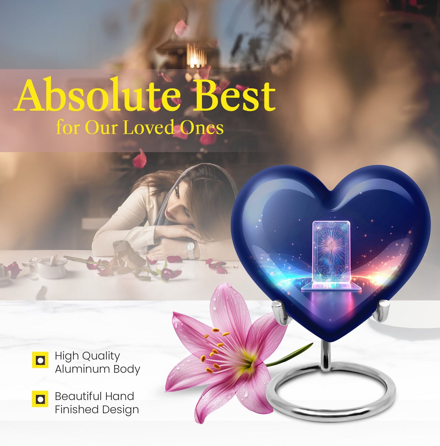 heart designed zodiac urn