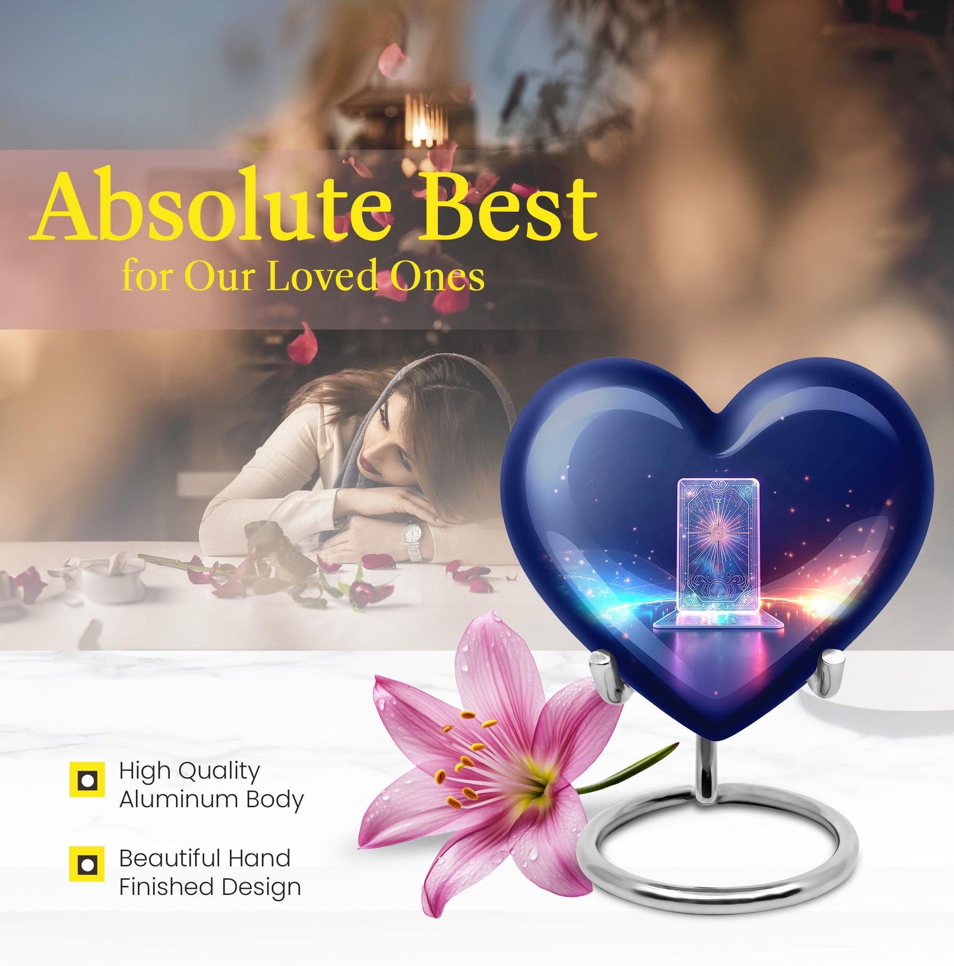 heart designed zodiac urn