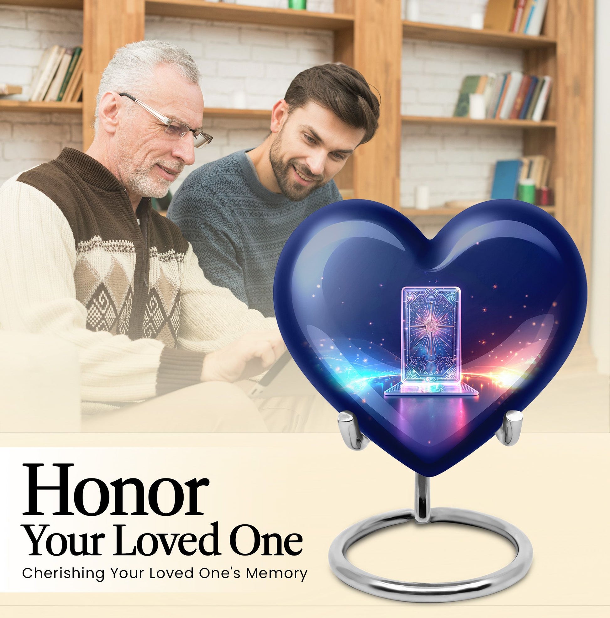 heart designed zodiac urn