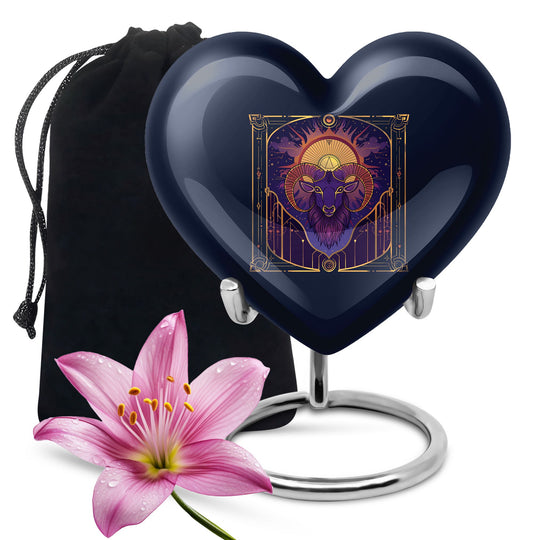 zodiac urn for ashes, handcrafted