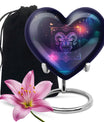 heart design zodiac urn