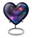 heart design zodiac urn