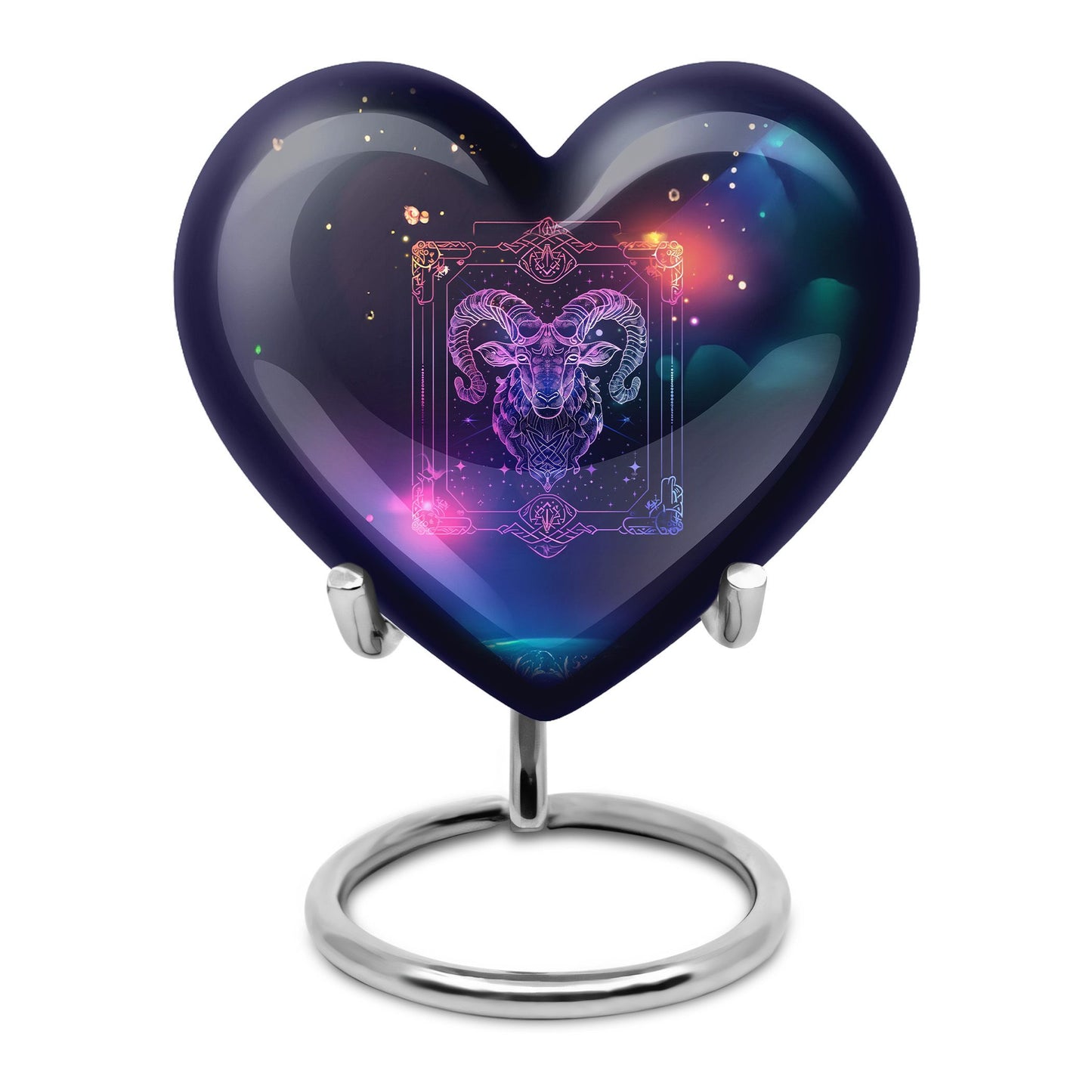 heart design zodiac urn