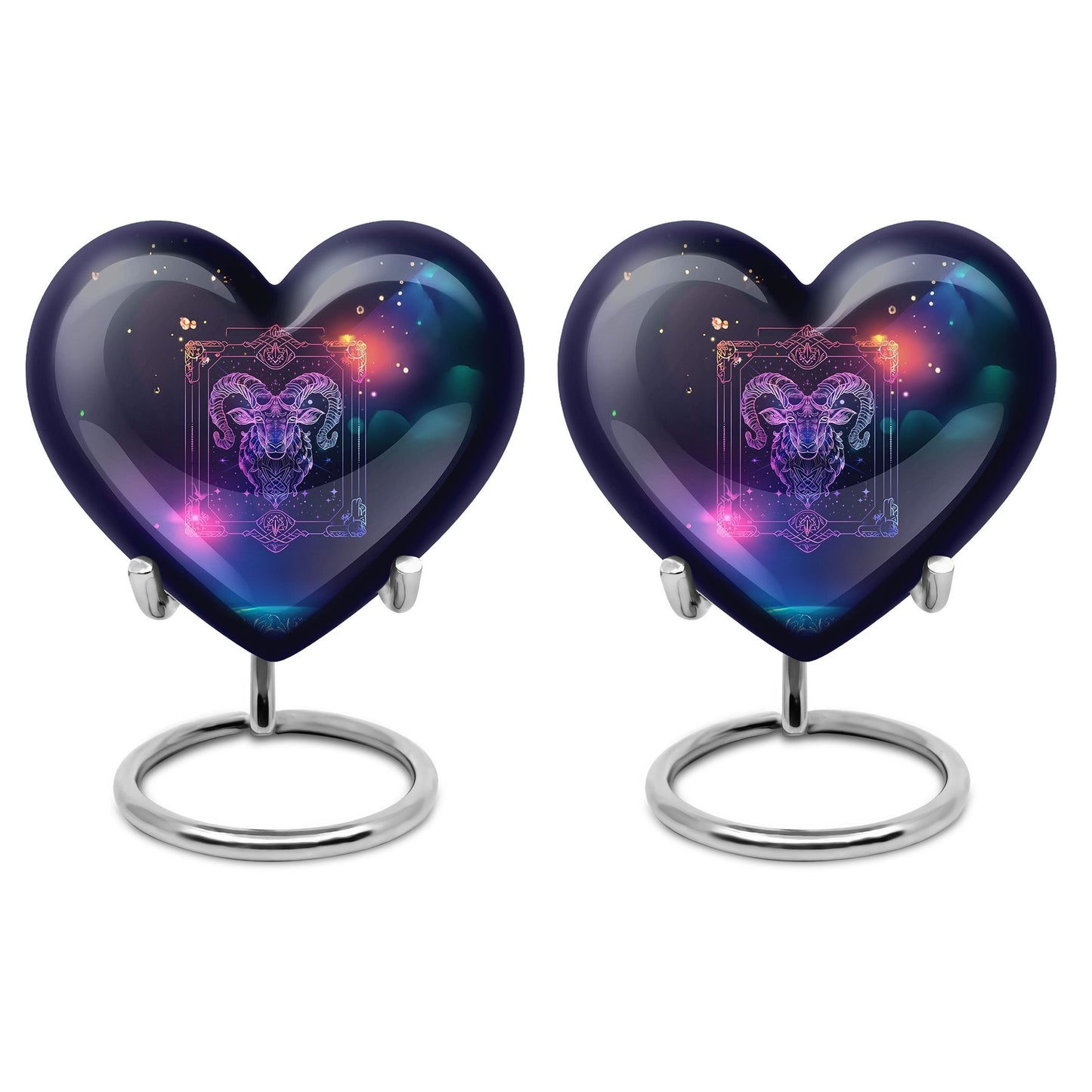 heart design zodiac urn