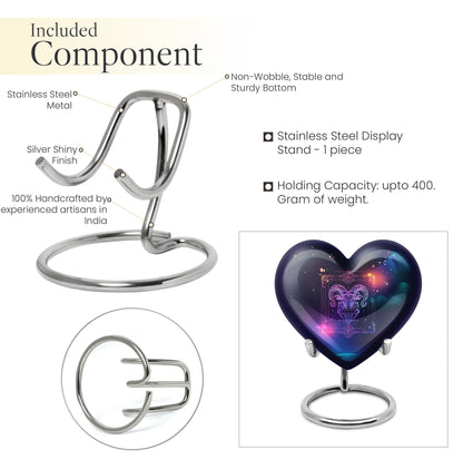 heart design zodiac urn