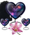 heart design zodiac urn