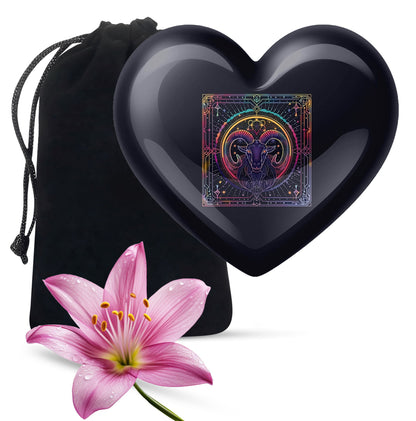 10-inch aluminum heart shaped zodiac urn 