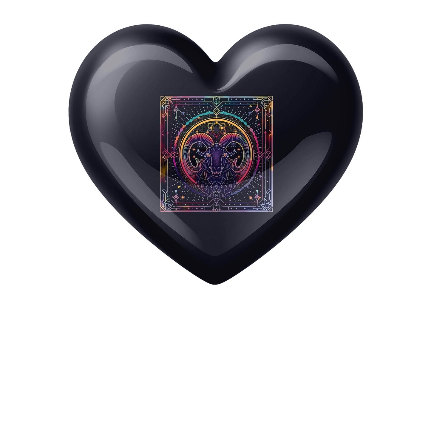 10-inch aluminum heart shaped zodiac urn 