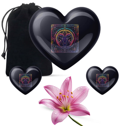 10-inch aluminum heart shaped zodiac urn 