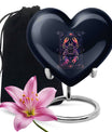 10 Inch heart-shaped Zodiac Urn with personalized engravings for men's memorial