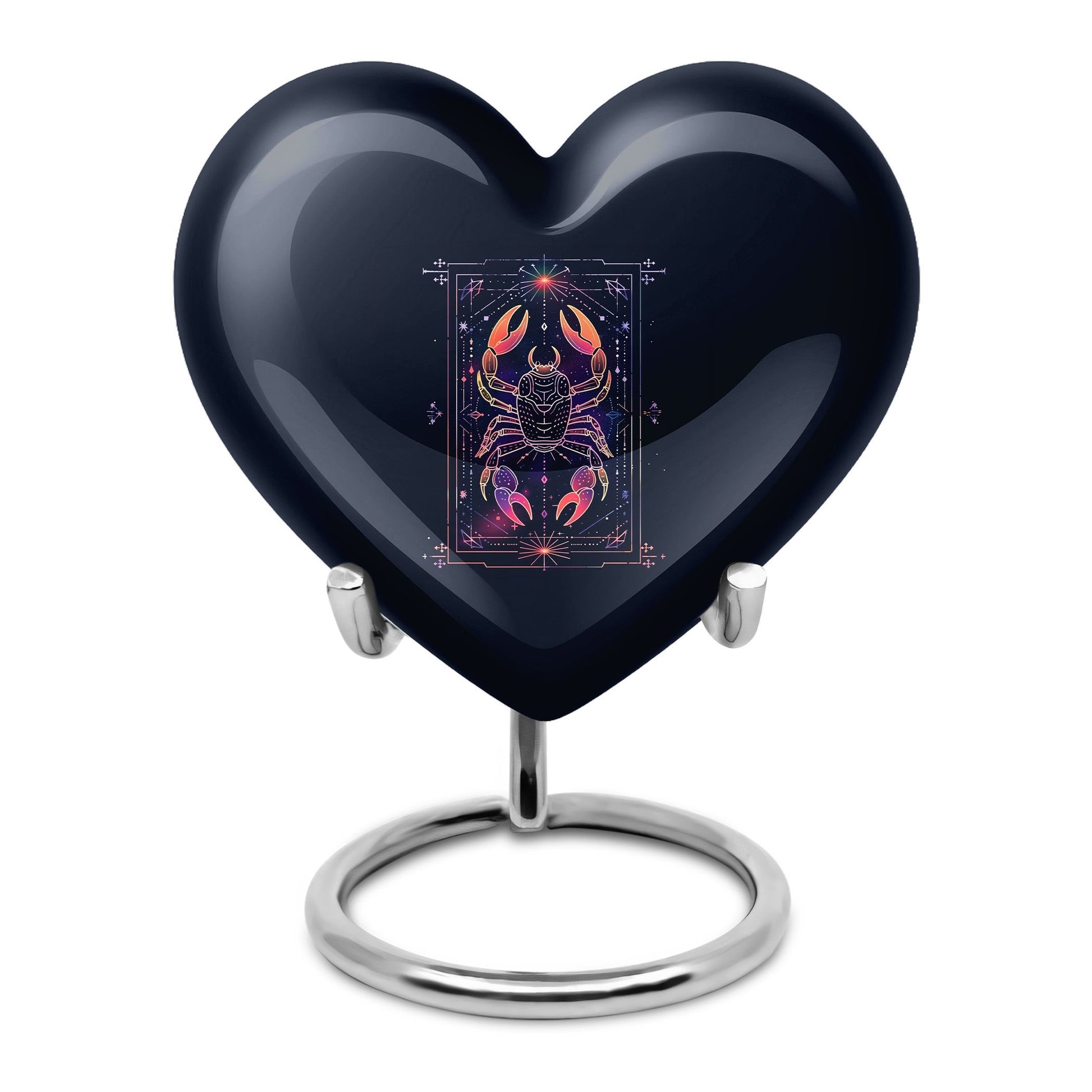 10 Inch heart-shaped Zodiac Urn with personalized engravings for men's memorial