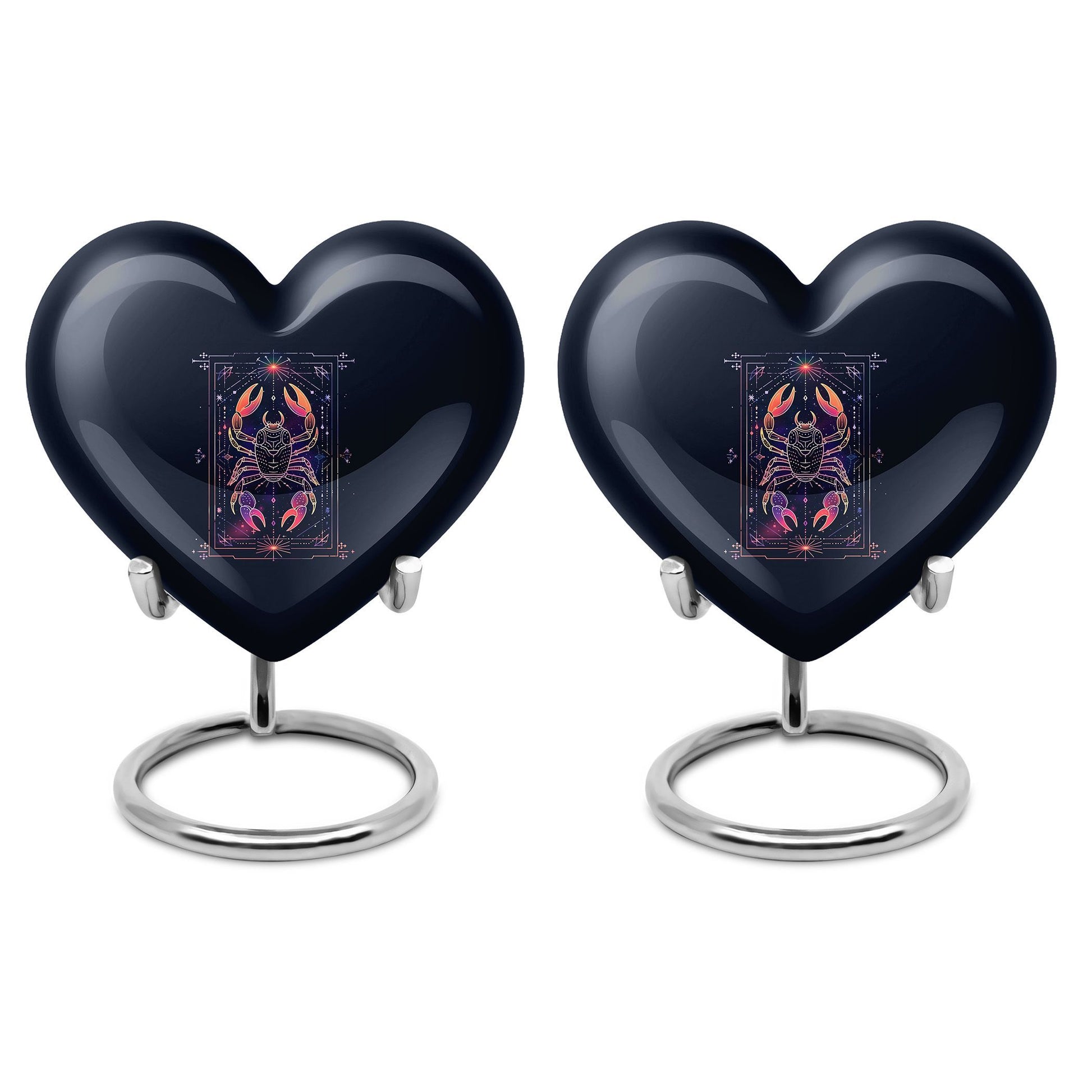 10 Inch heart-shaped Zodiac Urn with personalized engravings for men's memorial