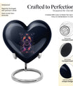 10 Inch heart-shaped Zodiac Urn with personalized engravings for men's memorial