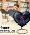 10 Inch heart-shaped Zodiac Urn with personalized engravings for men's memorial