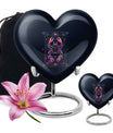 10 Inch heart-shaped Zodiac Urn with personalized engravings for men's memorial