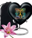 10-inch zodiac heart-shaped urn, ideal for cremation ashes with engraving option