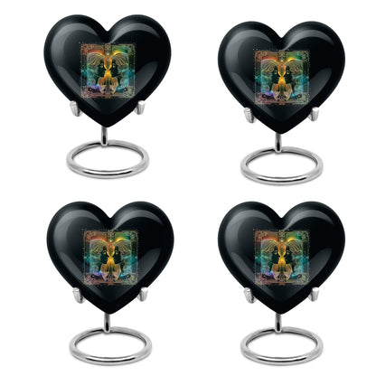 10-inch zodiac heart-shaped urn, ideal for cremation ashes with engraving option